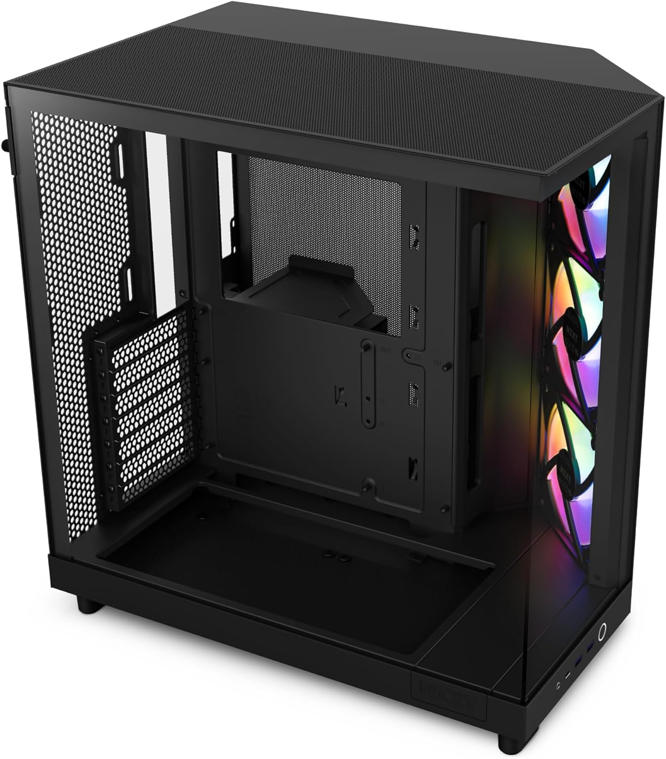 NZXT H6 Flow | CC-H61FW-01 | Compact Dual-Chamber Mid-Tower Airflow Case | Panoramic Glass Panels | High-Performance Airflow Panels | Includes 3 X 120Mm Fans | Cable Management | White