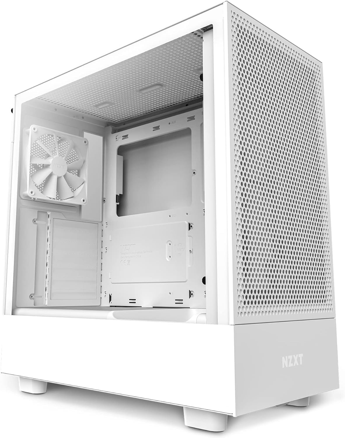NZXT H6 Flow | CC-H61FW-01 | Compact Dual-Chamber Mid-Tower Airflow Case | Panoramic Glass Panels | High-Performance Airflow Panels | Includes 3 X 120Mm Fans | Cable Management | White