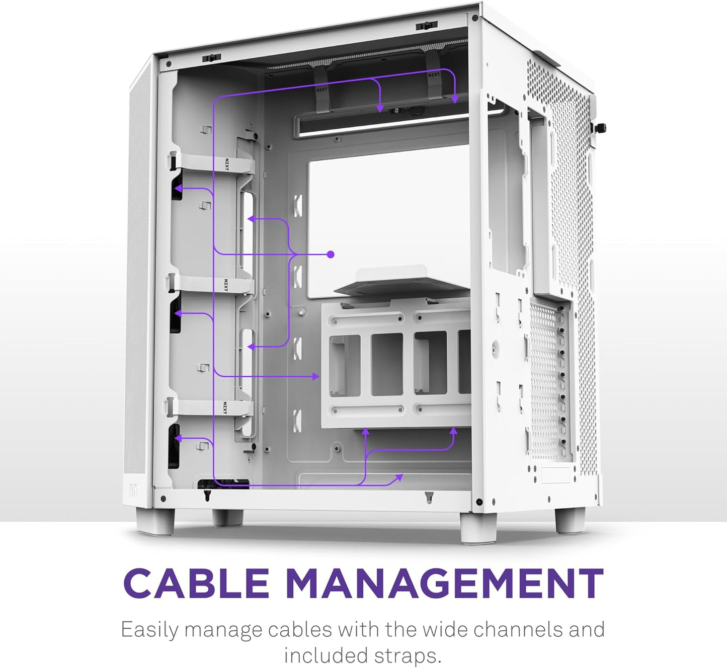 NZXT H6 Flow | CC-H61FW-01 | Compact Dual-Chamber Mid-Tower Airflow Case | Panoramic Glass Panels | High-Performance Airflow Panels | Includes 3 X 120Mm Fans | Cable Management | White