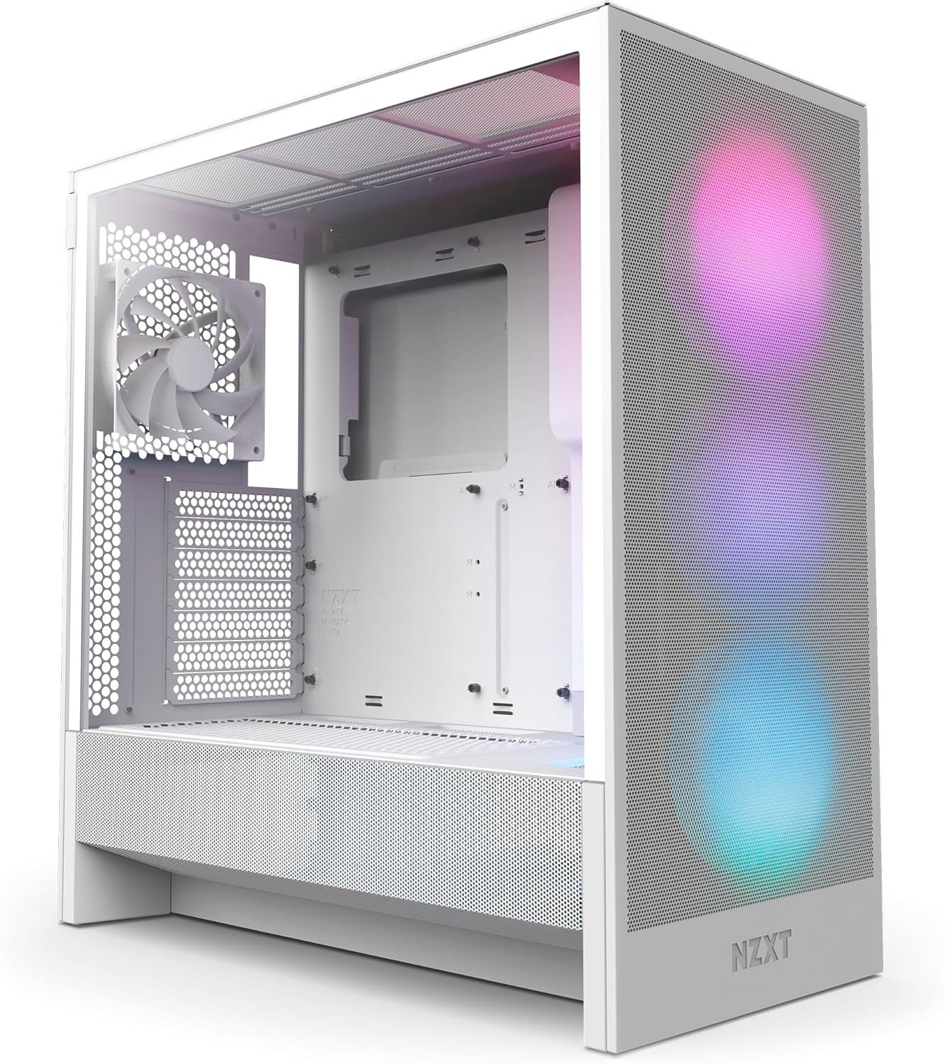 NZXT H6 Flow | CC-H61FW-01 | Compact Dual-Chamber Mid-Tower Airflow Case | Panoramic Glass Panels | High-Performance Airflow Panels | Includes 3 X 120Mm Fans | Cable Management | White