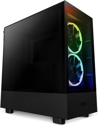 NZXT H6 Flow | CC-H61FW-01 | Compact Dual-Chamber Mid-Tower Airflow Case | Panoramic Glass Panels | High-Performance Airflow Panels | Includes 3 X 120Mm Fans | Cable Management | White