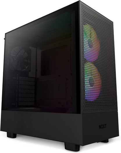 NZXT H6 Flow | CC-H61FW-01 | Compact Dual-Chamber Mid-Tower Airflow Case | Panoramic Glass Panels | High-Performance Airflow Panels | Includes 3 X 120Mm Fans | Cable Management | White
