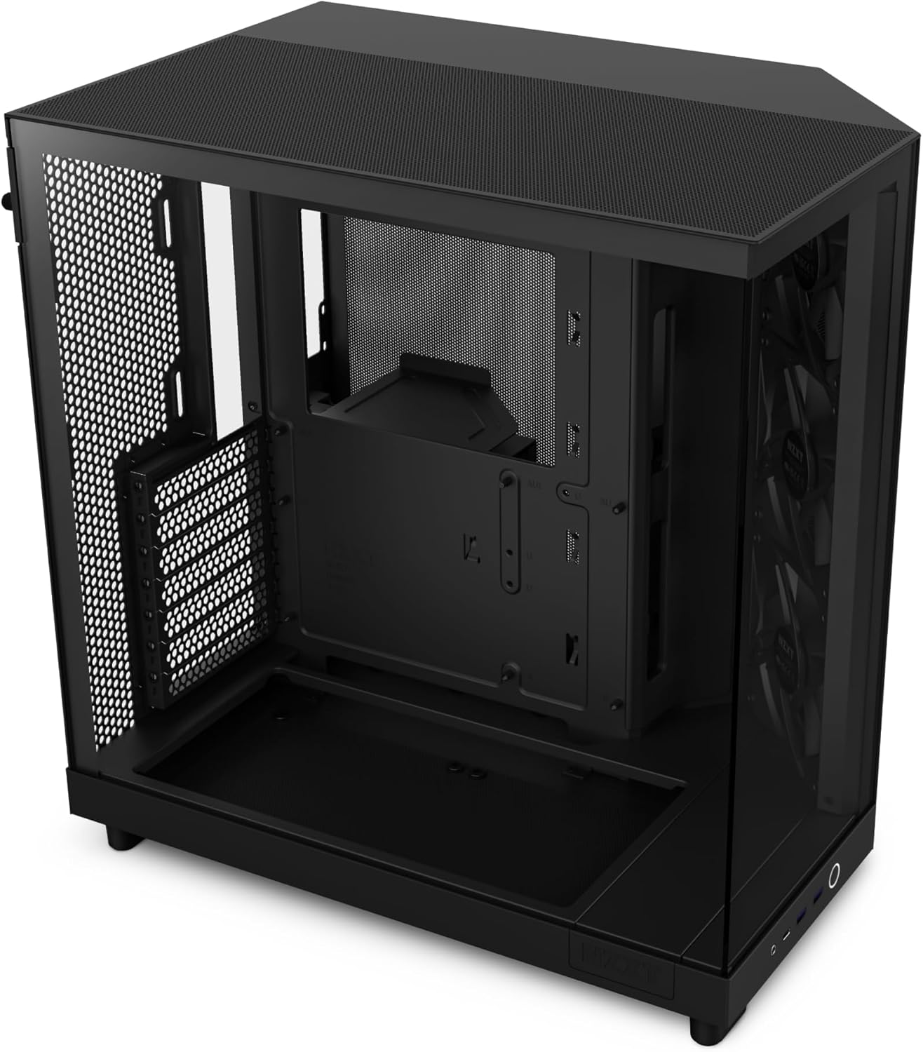 NZXT H6 Flow | CC-H61FW-01 | Compact Dual-Chamber Mid-Tower Airflow Case | Panoramic Glass Panels | High-Performance Airflow Panels | Includes 3 X 120Mm Fans | Cable Management | White