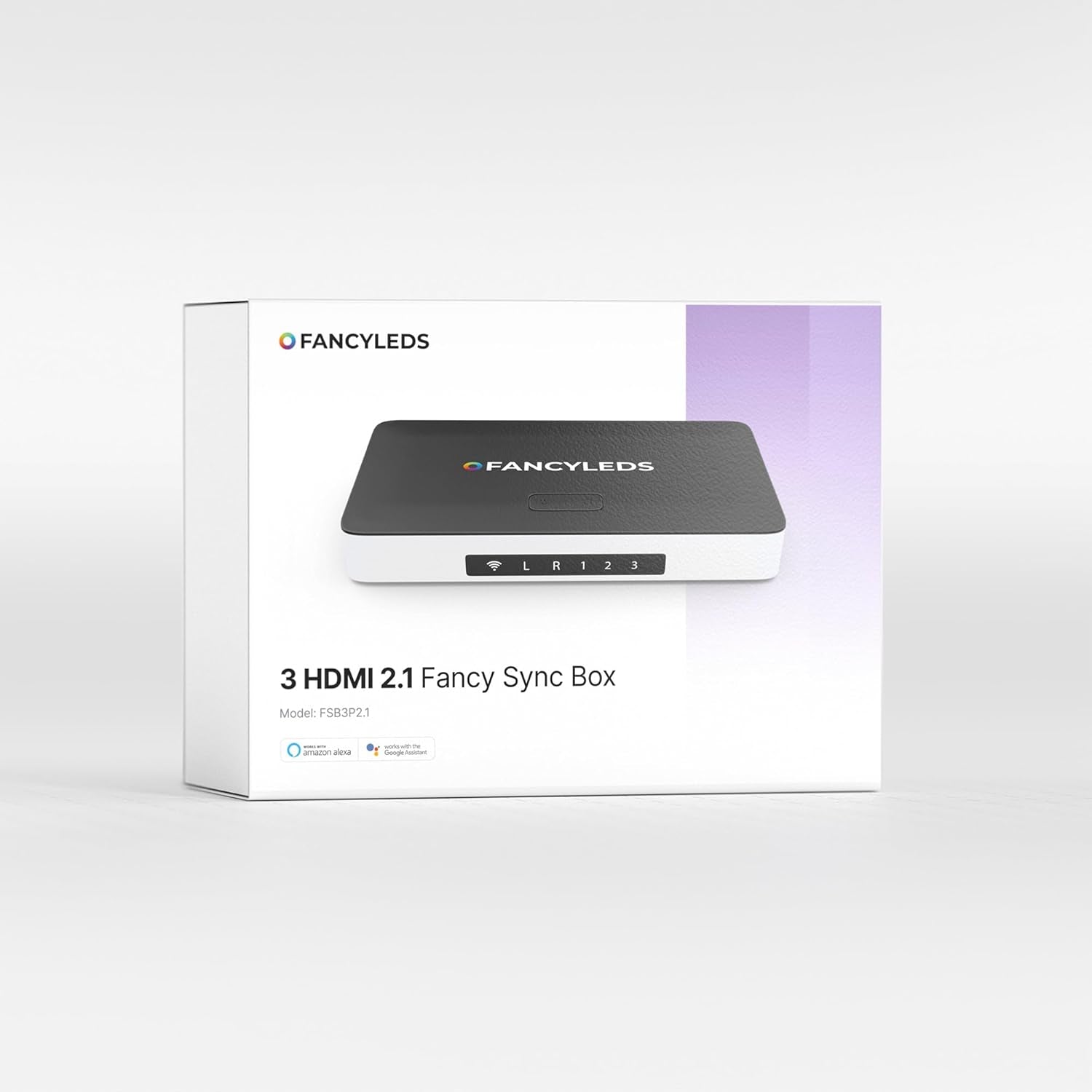 New RGBW 3 HDMI 2.1 Fancy Sync Box Streaming Media Syncing Device with 3 HDMI Ports, 4K 120Hz, HDR, and Movie Support (For 70" to 95" Tvs)